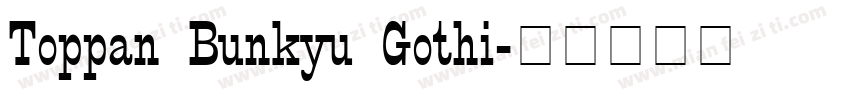 Toppan Bunkyu Gothi字体转换